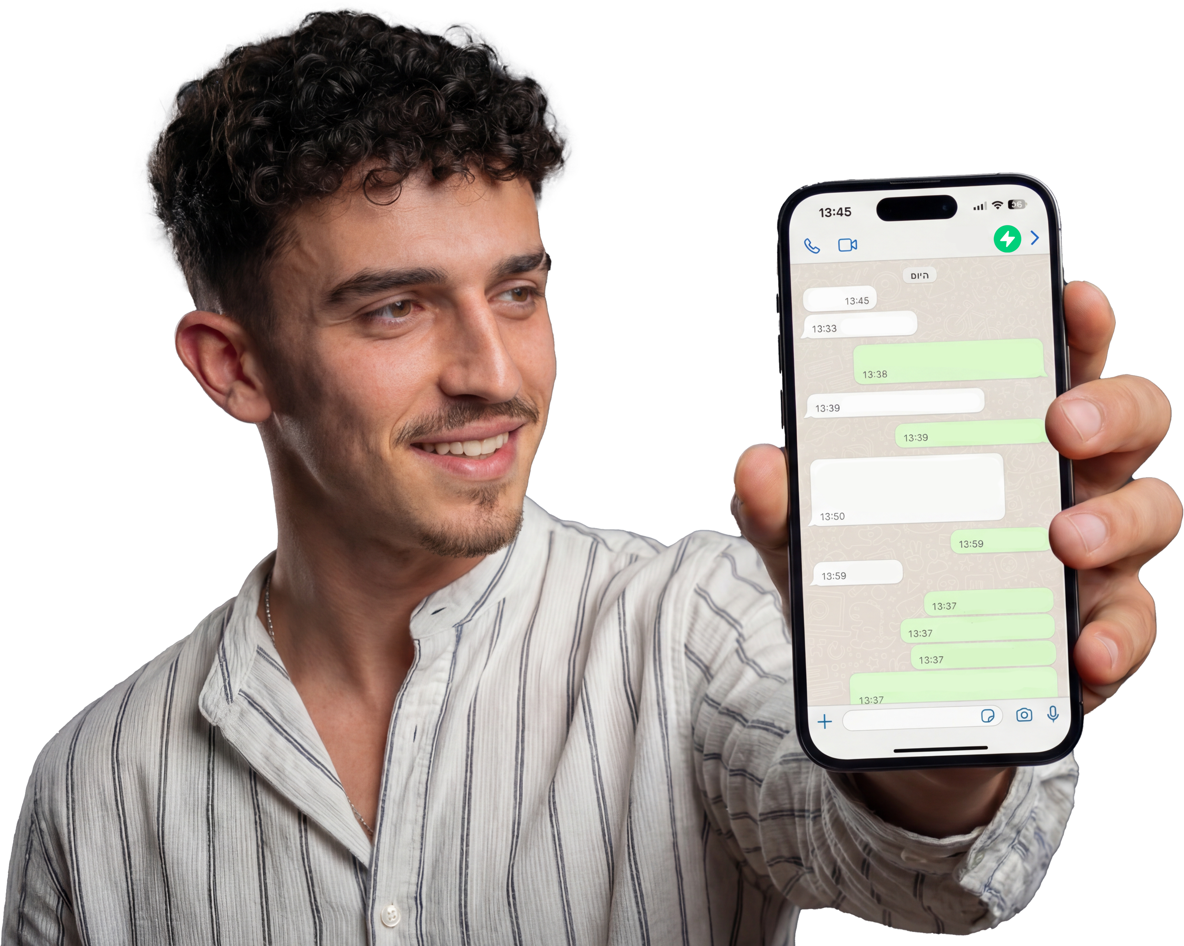 צ'אטבוט וואטסאפ של זאפלי – שיחה אוטומטית עם לקוח בעברית כולל הודעות קוליות
